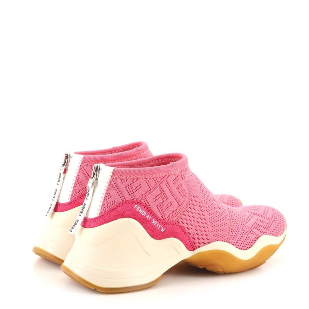 Fendi Women's FFluid Zip Sneakers Mesh Pink - Picture 3 of 5